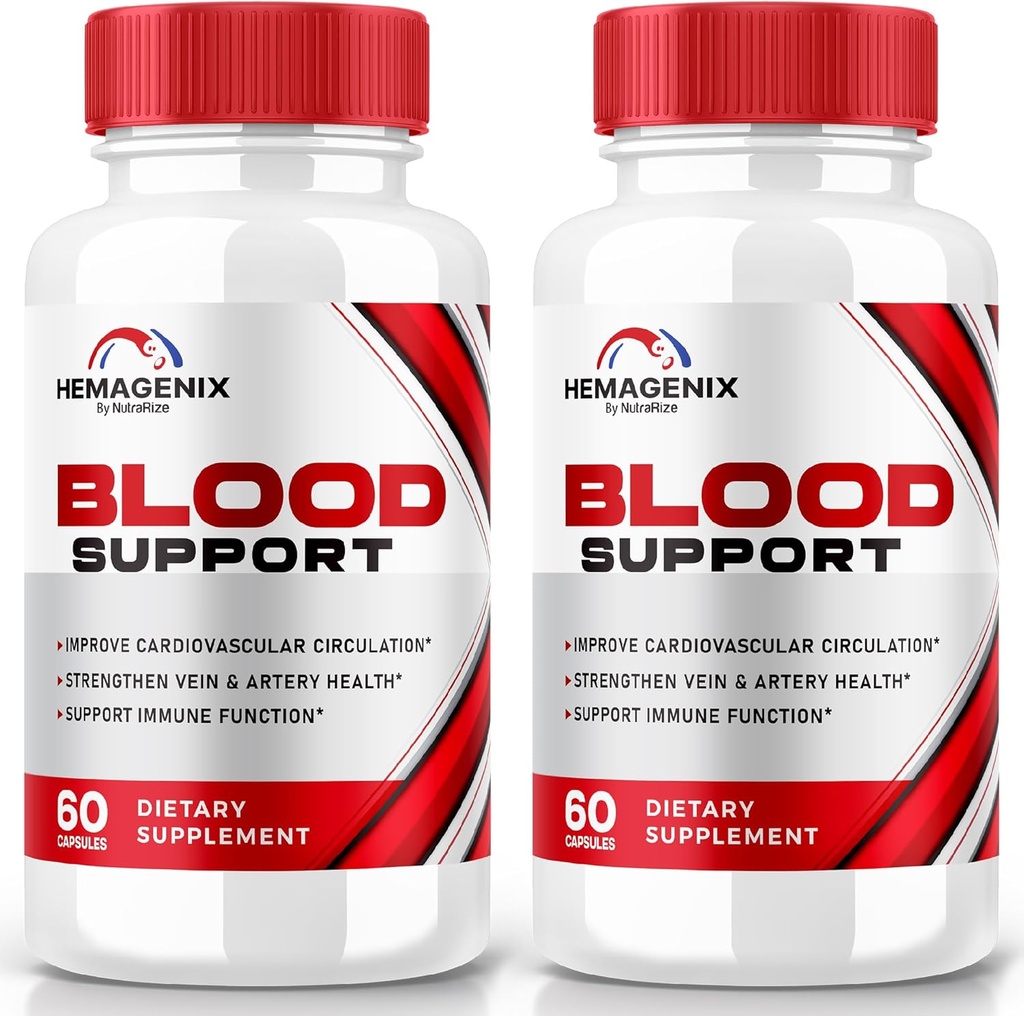 (2 Pack) Hemagenix Capsules, Hemagenix Advanced Blood Support Formula, All Natural Supplement to Maintain Healthy Levels, Extra Strength Pills for General Wellness, Official Reviews (120 Capsules)