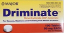 Mayor Driminate® Dimenhydrinate 50mg 100 Ct para Nausea, Mareos y Vomiting From Motion Sickness