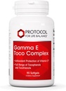 PROTOCOLO PARA LA VIDA BALANCE Complejo Gamma E Toco - Vitamina E 300mg - Soporte Antioxidante - para la salud cardiovascular y la salud cerebral - con tocotrienols - Halal " Dairy Free - 90 Softgels