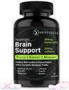Suplemento de apoyo cerebral con 300 mg de alfa GPC & 200 mg de vitaminas de la cafeína natural para la salud cognitiva, la energía, la memoria y el foco - Booster cerebral (60 cápsulas, 1 mes de suministro)