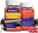 Gummies de Elderberry, Extracto de Elderberry 300mg, con Vitamina C y Zinc, Strawberry Flavor Gummies, Non-GMOs, Gluten Free, Vegan-Friendly, Immune Support, 60 Conde (Pack of 2)