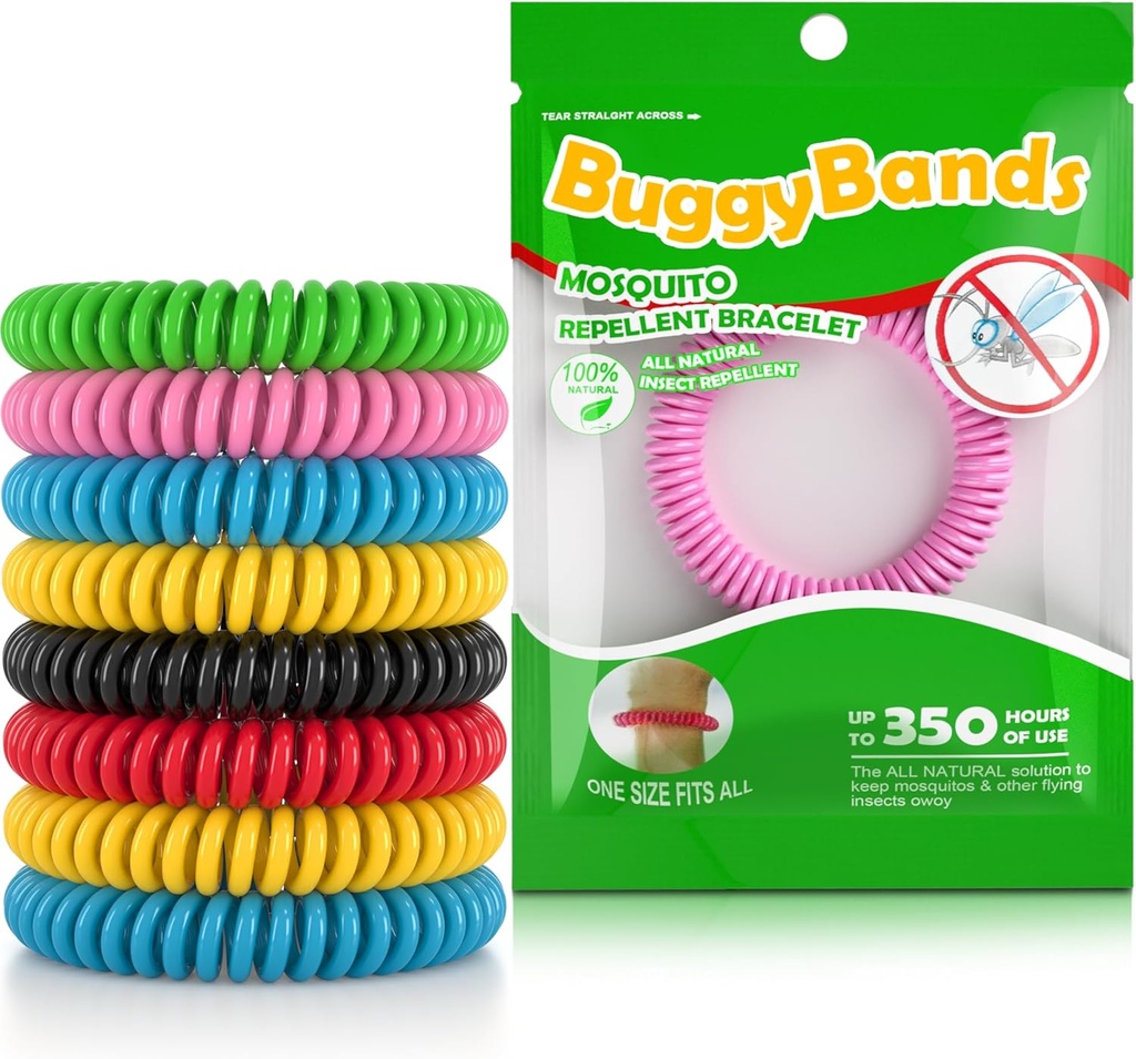 12 Pack Mosquito Repelente Pulseras, Banda Inalámbrica gratuita, natural y impermeable