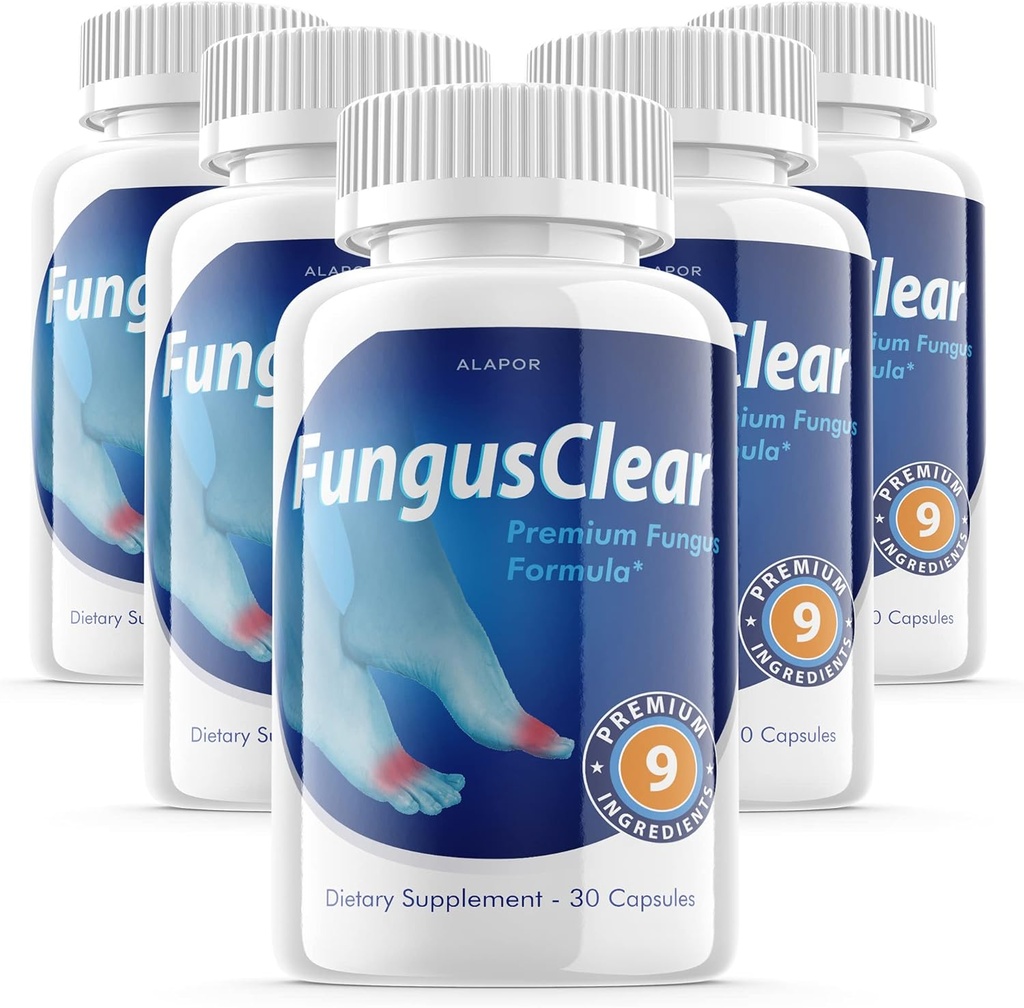 (5 Pack) Fungus Clear - Probiotic Fungus Clear Pills, Advance Fórmula Fungusclear Capsules, Fungus Clear Max, para 150 Days Supply.