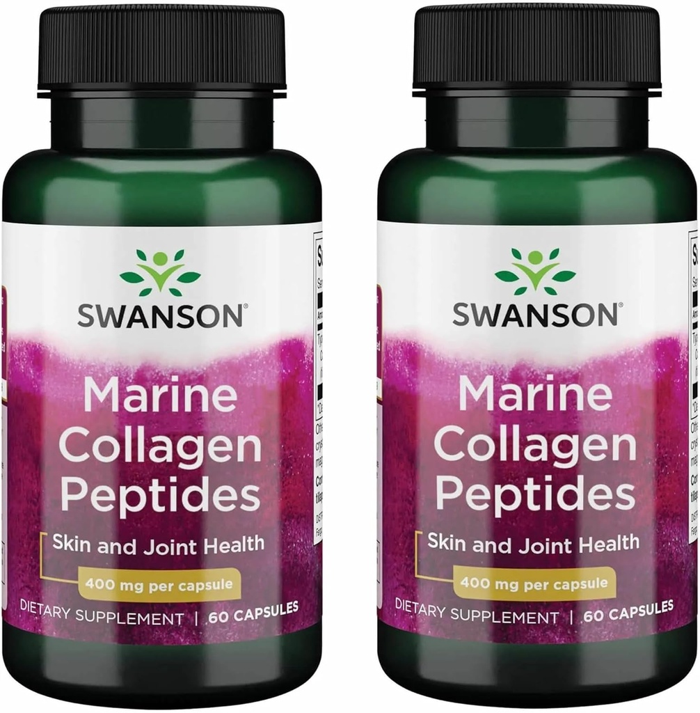 Collagen de pescado hidrolizado Swanson Tipo I 400 Milligrams 60 cápsulas (2 Pack)