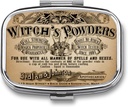 Metal 2 Organizador de píldoras Viajes Caja compacta portátil amigable para mantener vitaminas/Tylenol/Fish Oil/Supplements/Tablet (Vintage Witch's Powders), 1,97 x 0,79 x 0,39 pulgadas, 1.0 conde