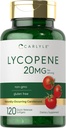 Carlyle Lycopene TEN 20mg TEN 120 Softgels ANTE NO GMO &amp; Gluten Suplemento gratuito