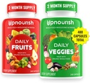 UpNourish Organic Fruits and Veggies Supplement - Support Diet Balance, Body Cleanse & Energy - 480 Fruits and Super Greens Capsules from Nature - Fruit and Vegetable Supplements for Adults &amp; Kids