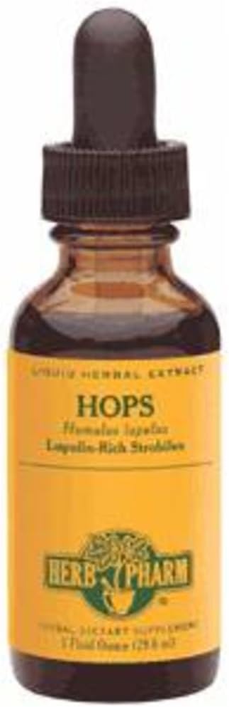 Herb Pharm Certified Organic Hops Liquid Extract for Calming Nervous System Support - 1 Ounce