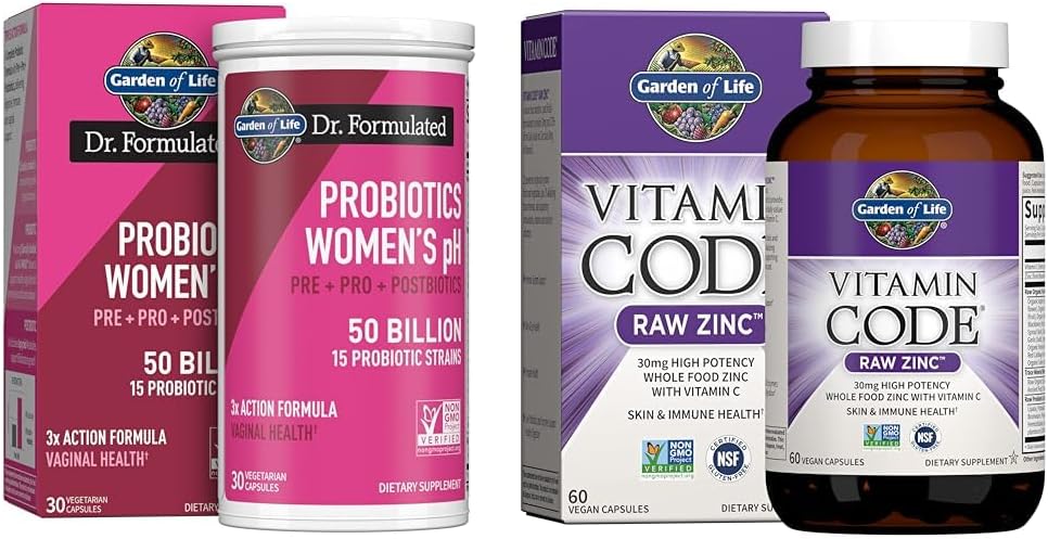 Garden of Life Dr Formulated Once Daily Complete Prebiotics, Probiotics & Postbiotics for Women's Health with Zinc for Immune Support, 30 Day Supply