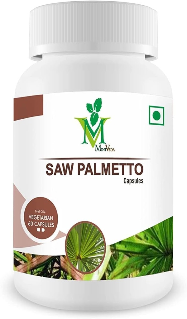 Saw Palmetto Extract Capsules 800mg ← Suplemento dietético para el crecimiento del cabello TENIDO Apoyo salud de próstata &amp; salud urinaria Bien &amp; Natural -60 Veg Capsules