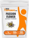 BulkSupplements.com Extracto de flores de pasión Polvo - Suplemento de flores de pasión, Suplemento de hierbas - Sin gluten, 1g por ser, 100g (3.5 oz) (Pack of 1)