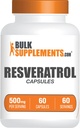 BulkSupplements.com Capsules Resveratrol - Suplemento Resveratrol, Polygonum Cuspidatum, Resveratrol 500mg - Antioxidantes Suplemento, Reveratrol Pills - 1 Cápsula por Serving, 60 Cápsulas