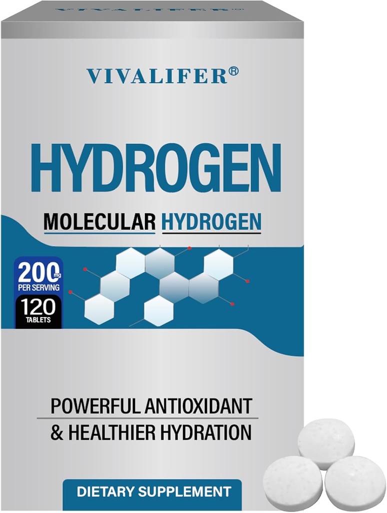 Hidrogen Water 120 Tablets, H2 Hidrogen molecular con soportes de magnesio Cerebro Salud y Función Cognitiva, Energía Boost &amp; Metabolismo