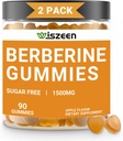 2 Pack Berberine Gummies, Sugar Free Berberine Supplement 1500mg with Ceylon Cinnamon, Berberine Gummy for Adults