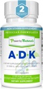 Power By Naturals ADK Vitamin Supplement - High Potency Blend of VIT A D3 K2 Vitamin 5000 iu - Support Bone, Heart & Immune Health - 60 Capsules (2 Month Supply)