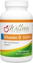 Recursos Wellness Vitamina D 1.000 UI - Vitamina D3 libre de soja (180 cápsulas vegetales)
