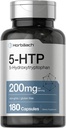 Horbäach 5HTP 200mg Suplemento TEN 180 Capsules TENIDO 5 Hydroxytryptophan TEN Griffonia Simplicifolia TEN Extra Strength ANTE Non-GMO, Gluten Free