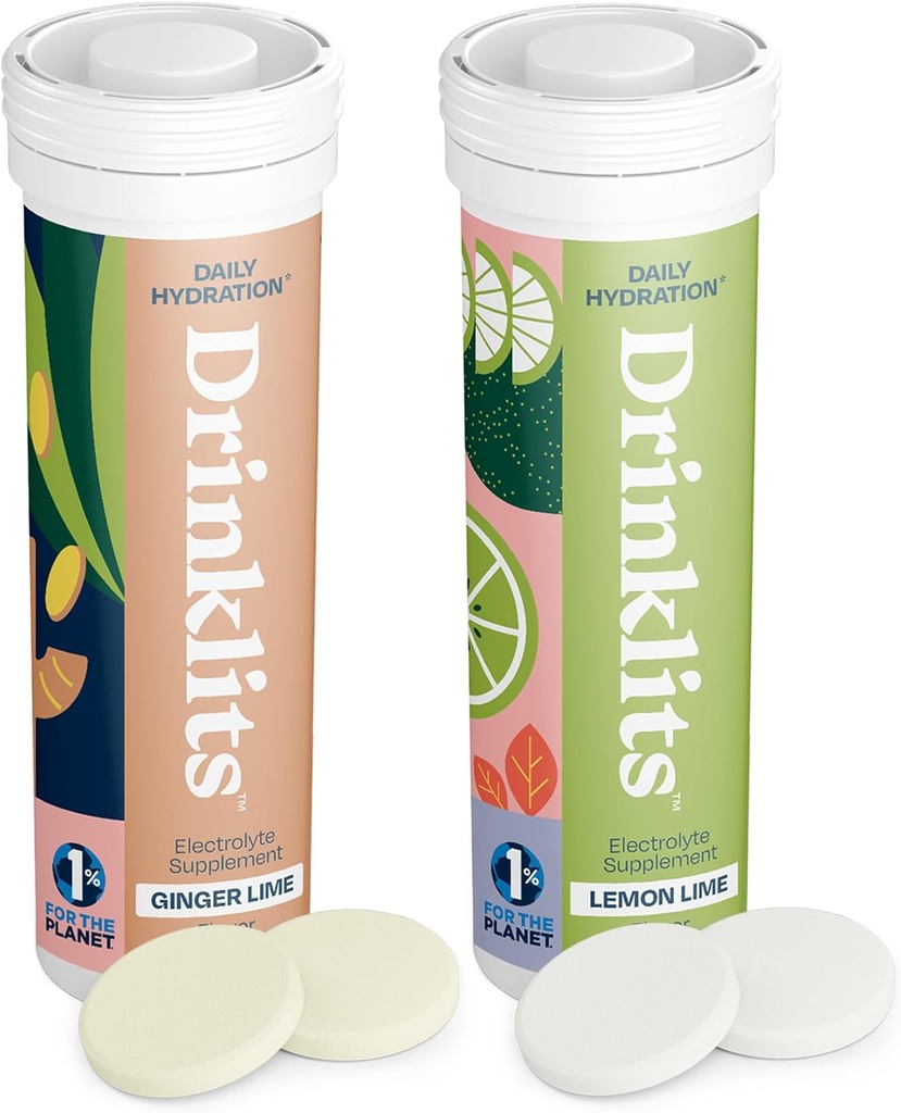 Bombillas de hidratación - Electrolitos &amp; Vitaminas ← Ginger-Lime y Lemon-Lime - 2 Pack (20 Servings)