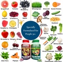 Suplemento completo de frutas y verduras - Formulado para adultos mayores para Max Absorption - 90 cápsulas de frutas y 90 cápsulas de verduras - 1 juego