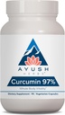 Ayush Herbs Curcumin 97% - Suplementos de Curcumin, Suplemento Premium Turmeric Root, Curcuminoids for Women ' Men, Adults, Premium Joint Support, Strength & Vitality - 90 cápsulas vegetarianas (1 Conde)