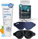 Sleep & Comfort: Magnesium+ 500 MG for Deep Sleep 60 Caps, Fast-Acting Cooling Gel Rub for Soothing Comfort 4 oz & 3D Light Blocking Sleep Mask One Size