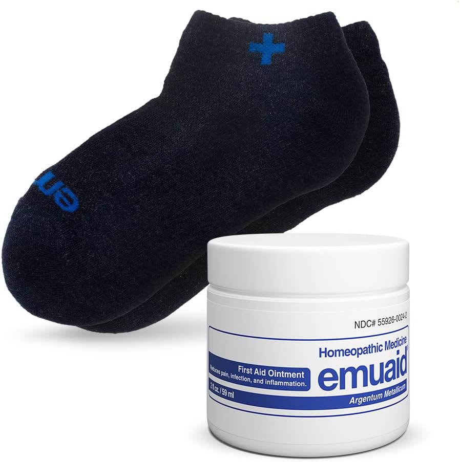 Emuaid Nail Fungus Bundle Regular Strength with Silver Ionic Socks