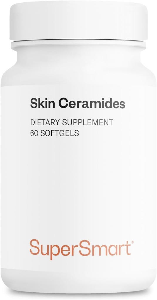 Supersmart - Ceramidas de piel - con Zinc - Potente hidratación de la piel, protección y cuidado Suplemento No-GMO - 60 Softgels