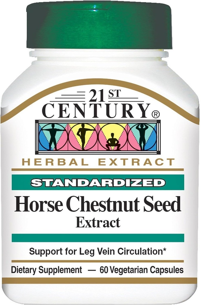 21st Century Horse Chestnut Extract, Standardized, 60 cápsulas vegetarianas (300 mg por cápsulas)