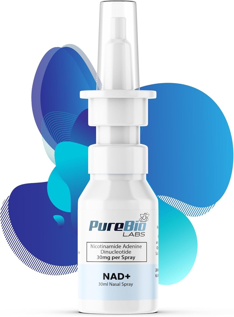 NAD+ Nasal Spray - 30 mg por Spray, 30 ml Total, 200 radios – Energía Celular & Metabolismo (1 botella)