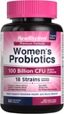 NewRhythm Probiotics for Women, P-5-P, Vitamin C & Organic Cranberry, 100 Billion CFU 18 Strains, Prebióticos & Vaginal Probiotics for Digestive Health & PH Balance, 60 cápsulas, No lácteos