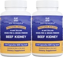 Zen Principle Grass Fed Beef Kidney Supplement, 420 Capsules, 3000mg. DAO Enzyme for Histamine Health. Selenium y B12 para soporte de tiroides.