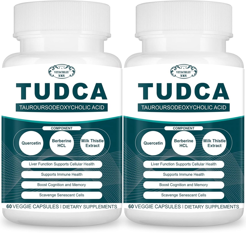2200MG TUDCA Suplementos - Bile Salts Suplemento Complejo para Detox Liver &amp; Cleanse, Gallbladder Cleanse, Digestive Health 120 Capsules