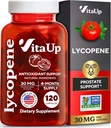 Suplementos de licopeno para hombres - Estados Unidos hizo suplementos de próstata para hombres con extracto de tomate natural - Suplemento de licopeno no GMO para próstata, piel y antioxidante Apoyo - 120 Conde