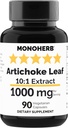 MONOHERB Artichoke Leaf Extracto 1000 mg - 90 cápsulas vegetarianas