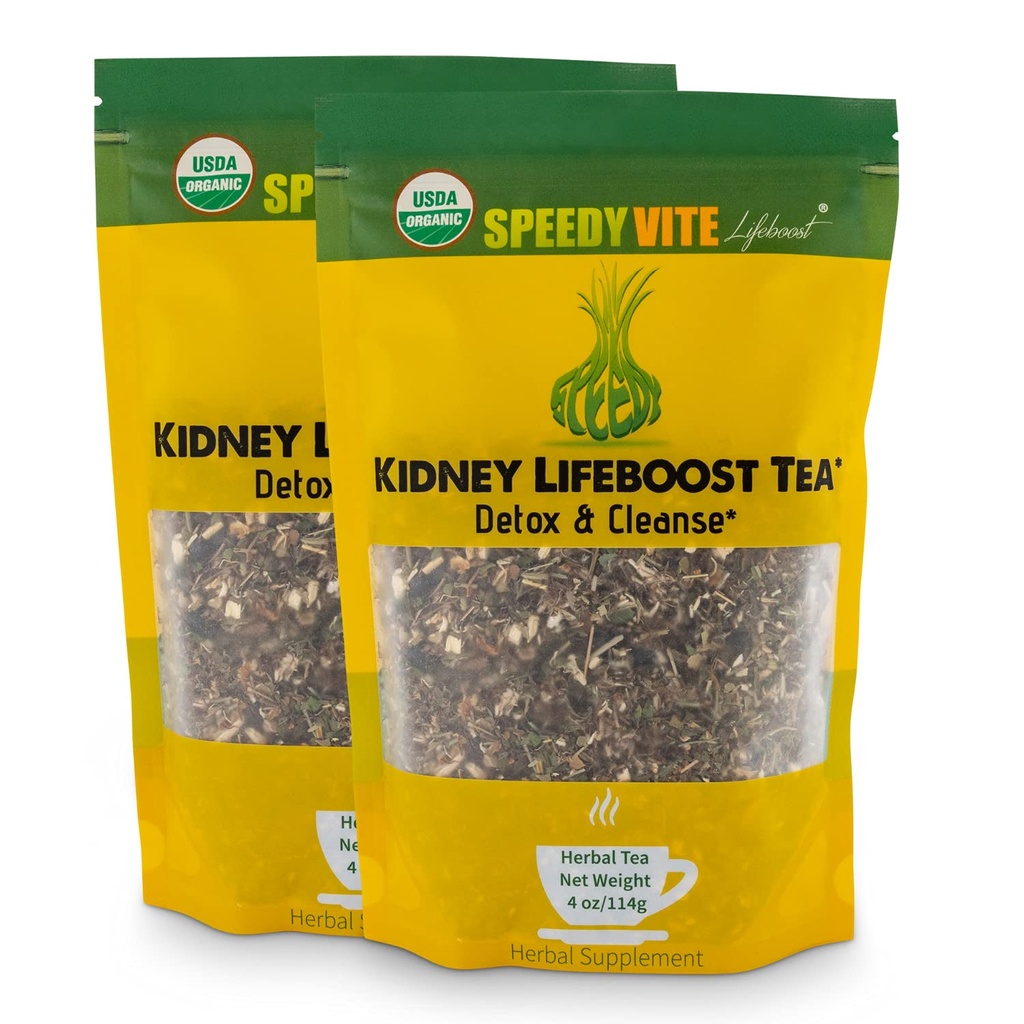 SpeedyVite Kidney Bladder LifeBoost Tea Herbal Suplemento, USDA Organic Cleans &amp; Supports Urinary Tract Health, Marshmallow Root Dandelion Goldenrod Juniper Hydrangea+ Natural Detox