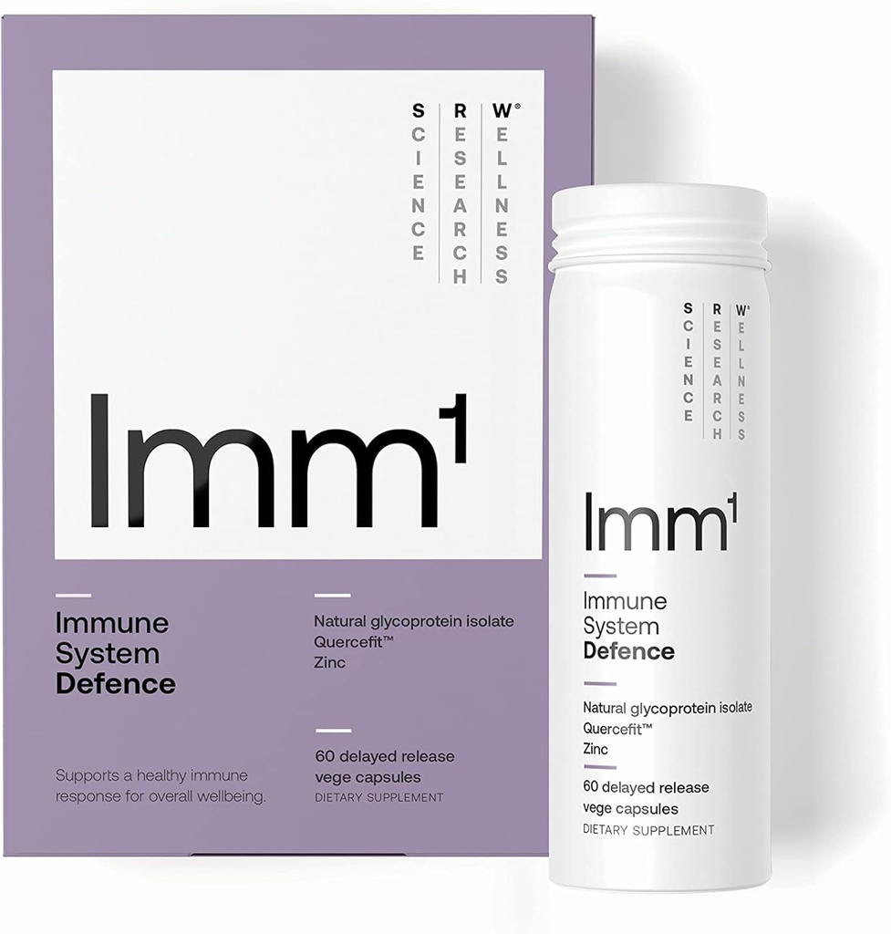 SRW Imm¹ Defence | Supports Immune System Health | 60 Vege Capsules | Supplement for Immune Response | Contains Natural Glycoprotein Isolate (Muno-IgY™) and Quercetin