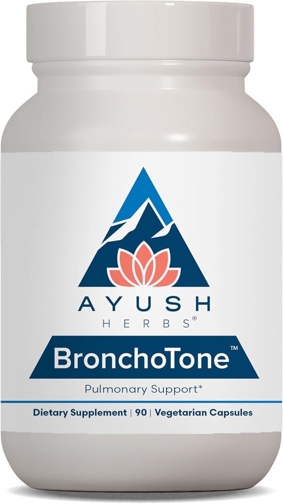 Ayush Herbs Bronchotone - Bronchial Support, Respiratory and Immune-Support Support Supplement for Women ' Men, Adults, Pulmonary Care Supplement - 90 Vegetarian Capsules (1 Count)