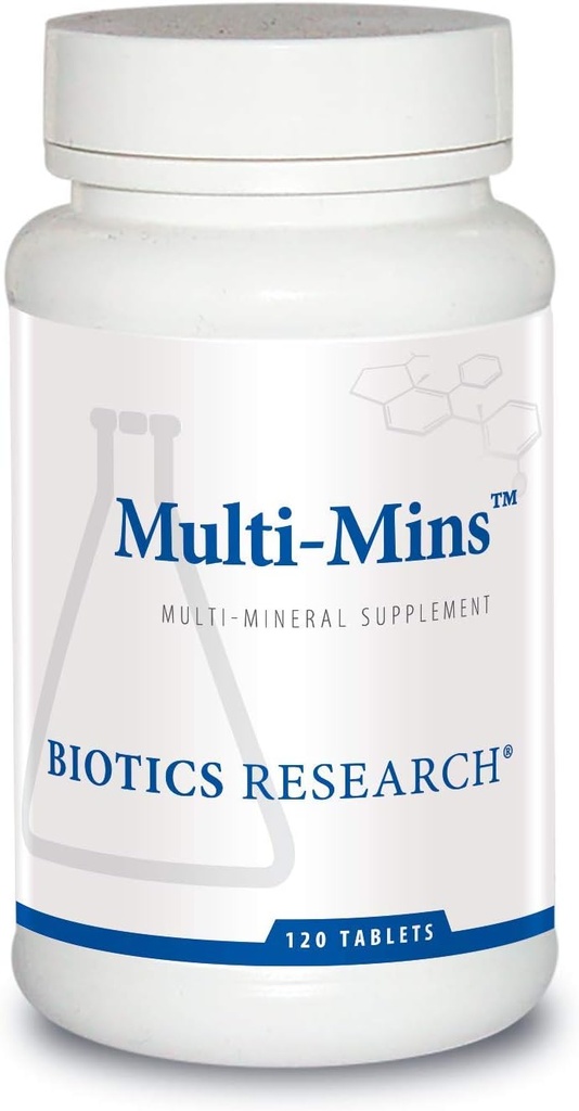 Biotics Research Multi-Mins (Potent Mineral Combination) Suplemento Multi Mineral Biodisponible con Chelates Minerales y Minerales de Traza Alimentaria Integral. Magnesio, cromo, yodo (120 Tabletas)