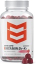 MTN OPS Vitamina D3 K2 Gummies, 5000 UI Vitamina D3 y Vitamina K2 MK7, Naturalmente libre de gluten con sabor a fresa natural, 60 Gummies de leche blanda, 60 Serviciones por contenedor