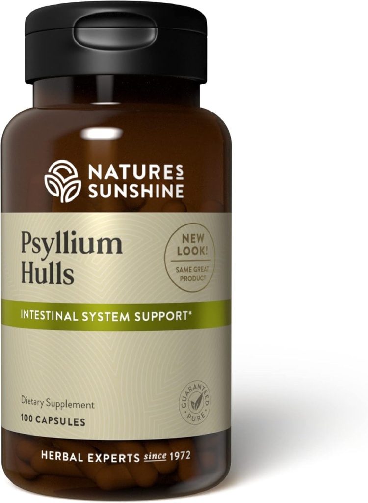 Sunshine Psyllium Hull, 100 Capsules  durable Organic Intestinal System Support is High in Soluble Fiber which Facilitates the Process of Waste Elimination