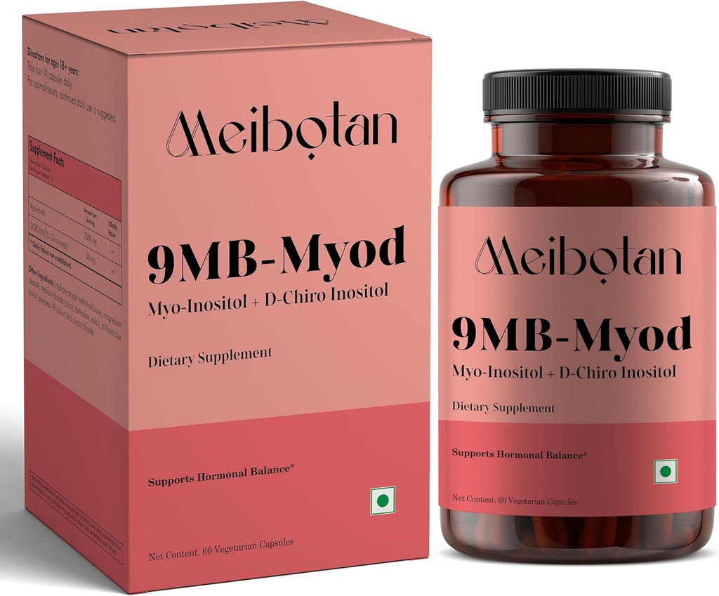 PCOS PCOD Suplemento Myo-Inositol " D-Chiro Inositol ← Equilibrio hormonal " Función Ovárica saludable Apoyo a las mujeres Silencio 60 Veg Capsule
