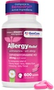 GenCare Allergy Relief Medicine – Bulk Value 600 Count Diphenhydramine 25mg – Antihistamines for Adults for Congestion, Sneezing, Runny Nose, Itchy Eyes & Throat – Pink Generic Benadryl Tablets 25 mg