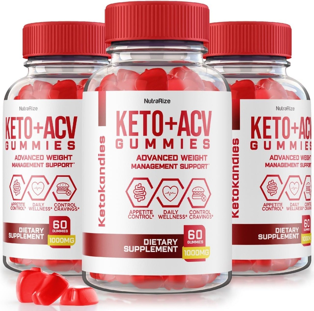 NutraRize (Pack of 3 KetoKandies Keto+ACV Gummies for Weight Loss, Maximum Strength Supplement, Keto Kandies Reviews (180 Gummies)