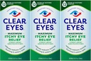 Ojos despejados Máximo Itchy Eye Relief Eye Drops, 0,5 Fl Oz (Pack of 3)