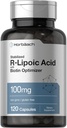 Horbaach R-Lipoic Acid 100 mg  120 Capsules  durable with Biotin Optimizer Silencio Non-GMO, Gluten Free peru Stabilized R-Lipoic Acid Suplemento