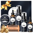 Beard Growth Kit - 7 Pc Kit, Includes Wash, Oil, Conditioner, Balm, Comb, Gift Box Set for Men