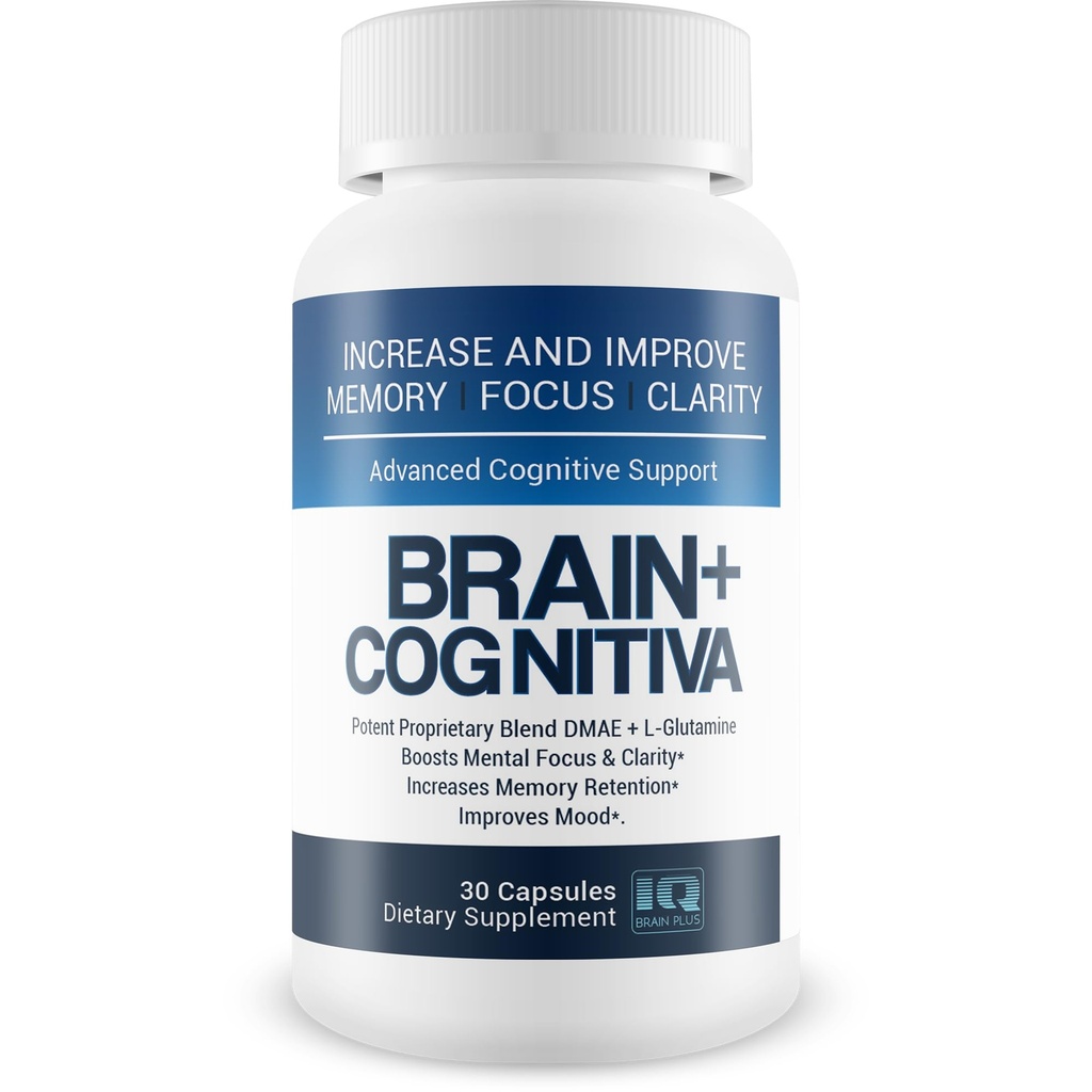 Brain+ Cognitiva - Soporte Cognitivo Avanzado - Ayuda Aumentar y Mejorar la memoria, aumentar el foco mental y apoyar la claridad mental - Capsules Alfa-GPC para el soporte cerebral y Boost Nootropic Opti