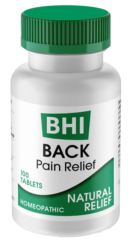 BHI Volver Natural Back, Hip &amp; Leg Pain Relief - 6 potentes Ingredientes homeopáticos activos ayudan a calmar el dolor de espalda, musculosidad &amp; Spasms Naturalmente para Hombres Mujer - 100 Tablets