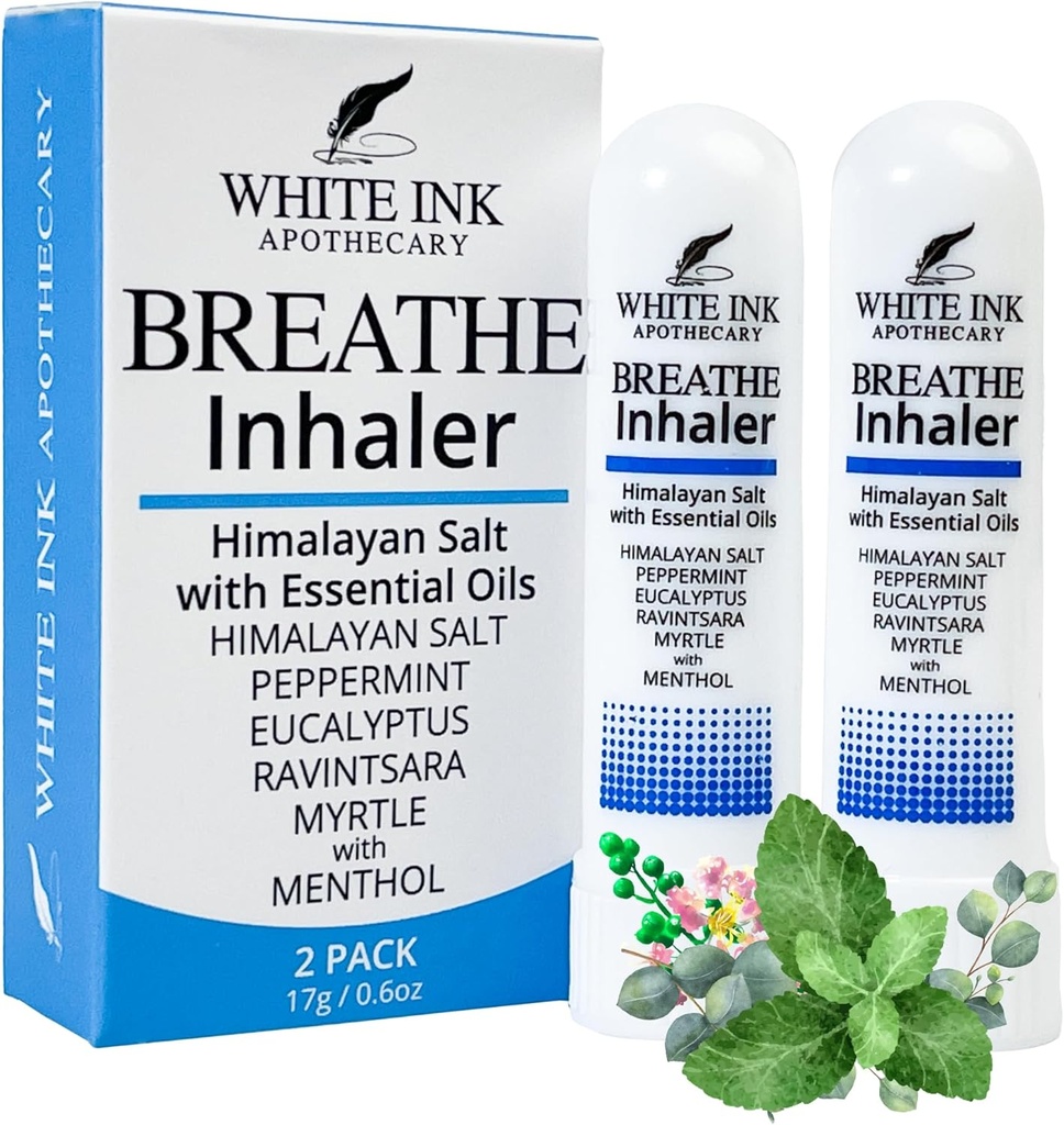 Tinta blanca Respirar Aceite Esencial Natural Inhalador Eucalyptus Peppermint Silencio Congestión Silencio Alergia Silencioso Silencioso Aromaterapia Sinus Relief (2)