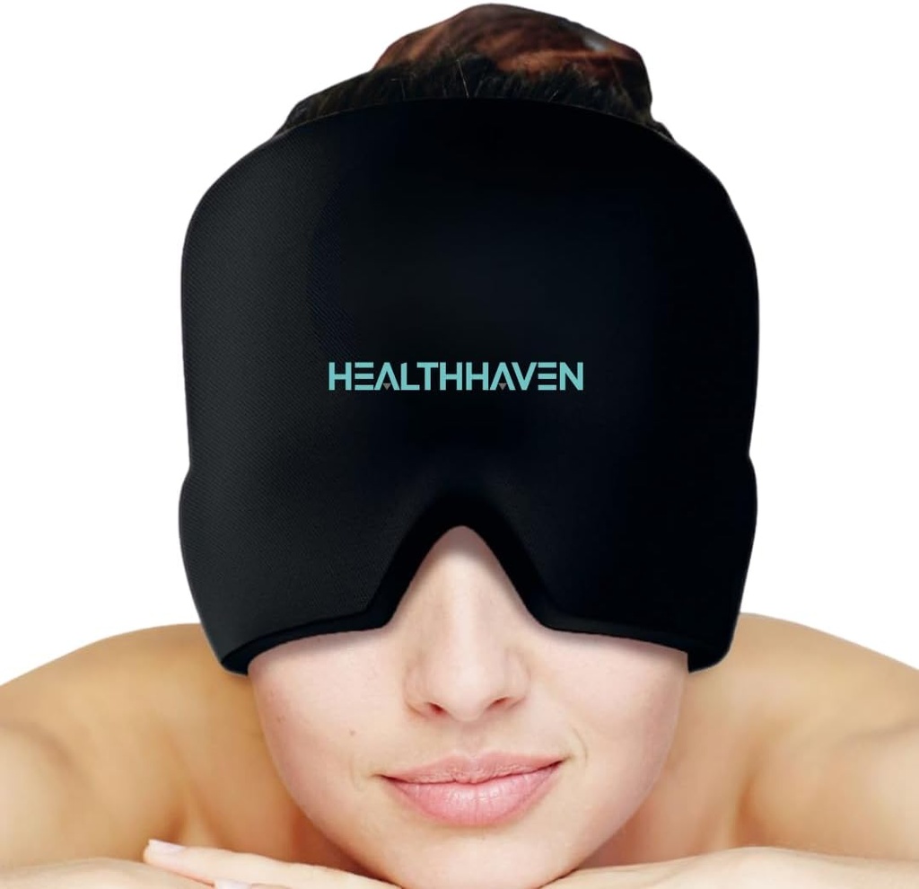 360°Migraine Headache Relief Cap, Cooling Gel hat Envoltura de cabeza para migraña, Tension, Estrés & resaca, caliente y fría terapia, Soothing Headache hat